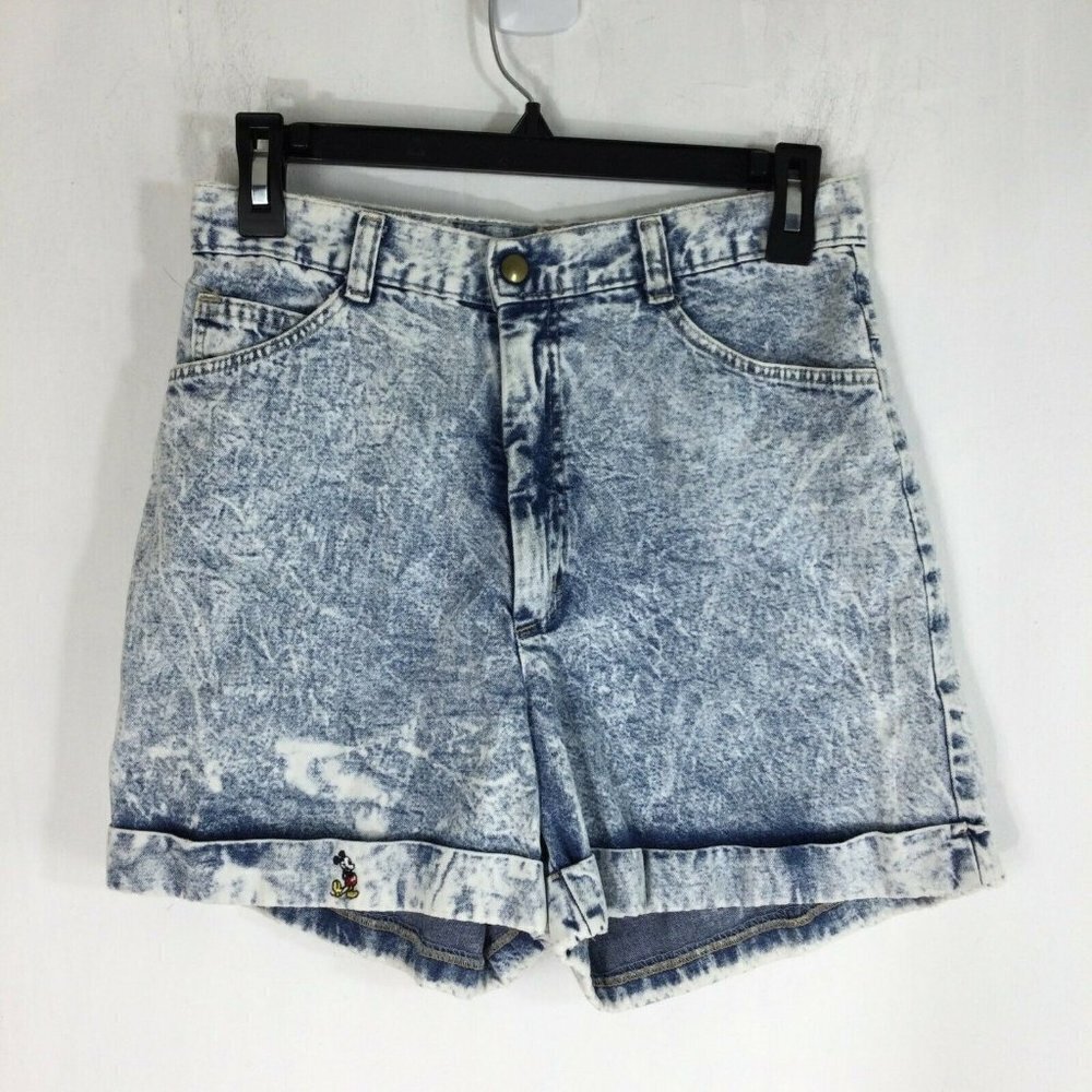 Vintage Mickey Mouse acid Wash Denim Jean Shorts
